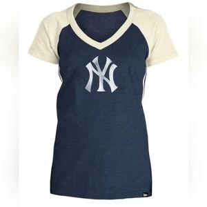 NY Yankees Women's Color Block Tee - L Baseball, New Era NWT